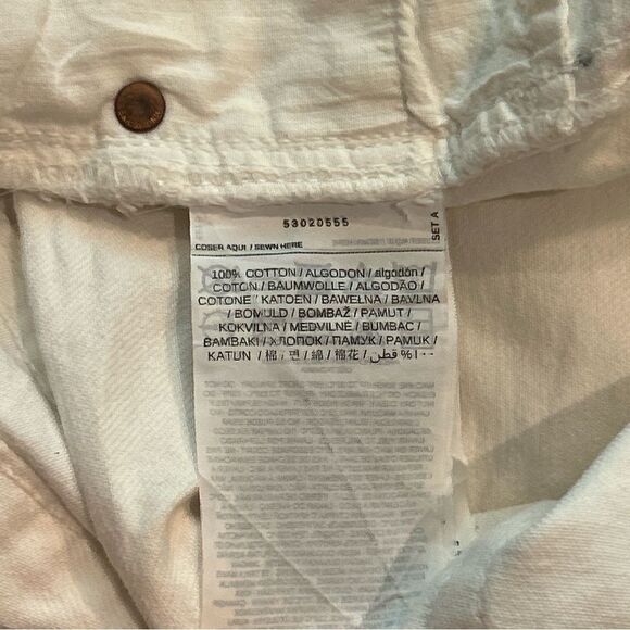 Mango Iconic Denim Shorts With Frayed Hem White Size 4 - Picture 13 of 14